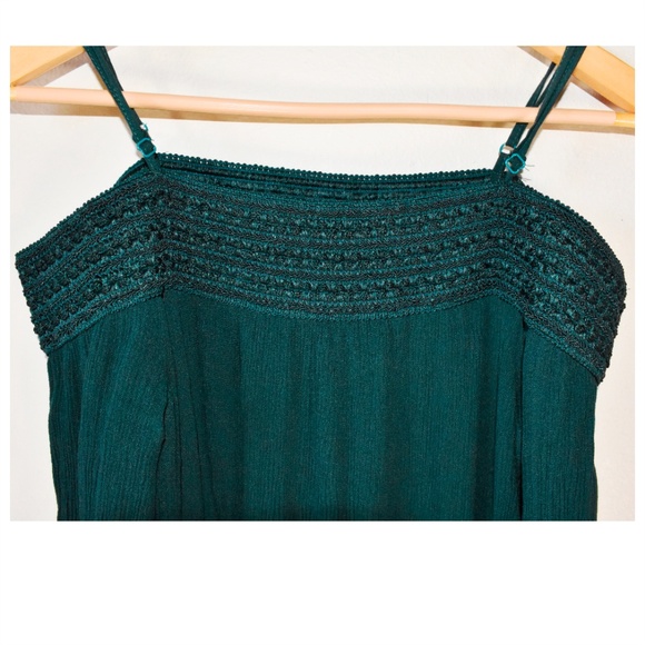 GREEN OFF SHOULDER MINI DRESS | SIZE M - Picture 3 of 4
